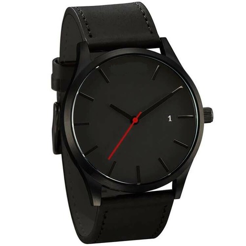 Orologio uomo pelle nero - orologio, pelle,